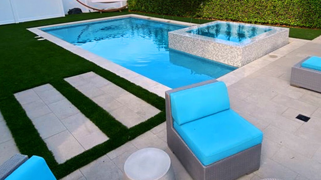Modern Resort Pool with Spa & Waterfall